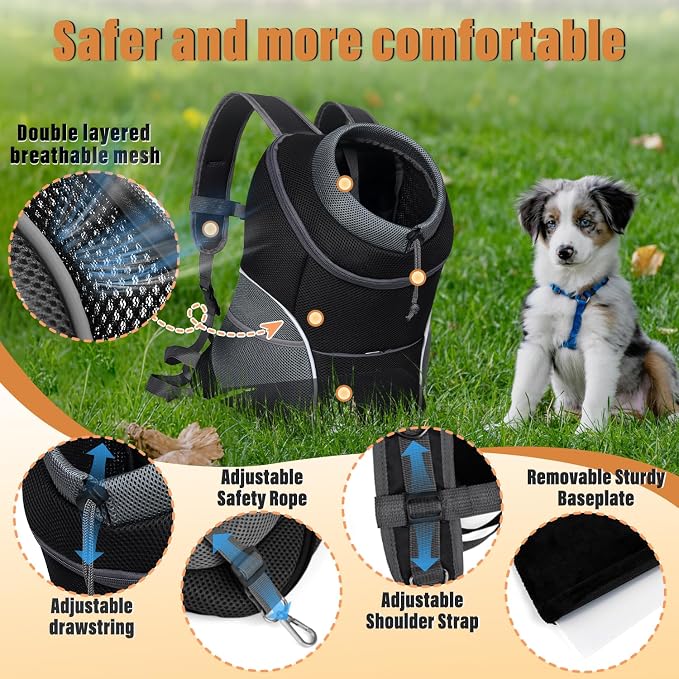 YUDODO Dog Front Carrier Backpack, Adjustable Breathable Pet Carrier - Image 3