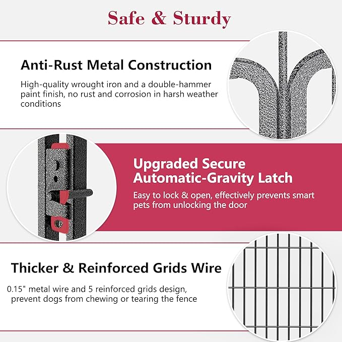 Dog Playpen Dog Fence Outdoor for Yard, 32inch 28 Panels Dog Pens Outside - Image 4