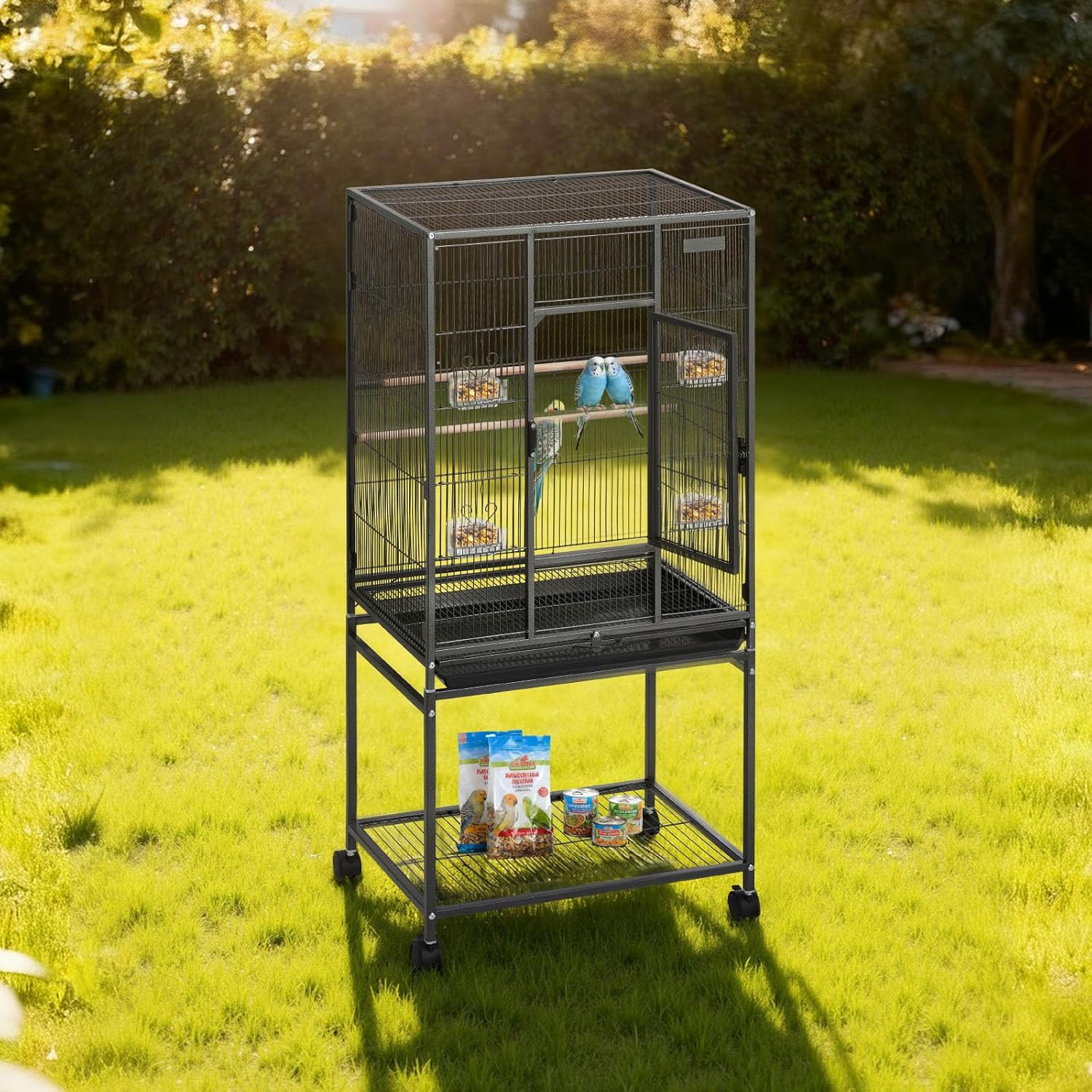 VEVOR Bird Cage, 24.6 x 16.7 x 53.9 Inch, Flat Top - GlobalHabitat Supply