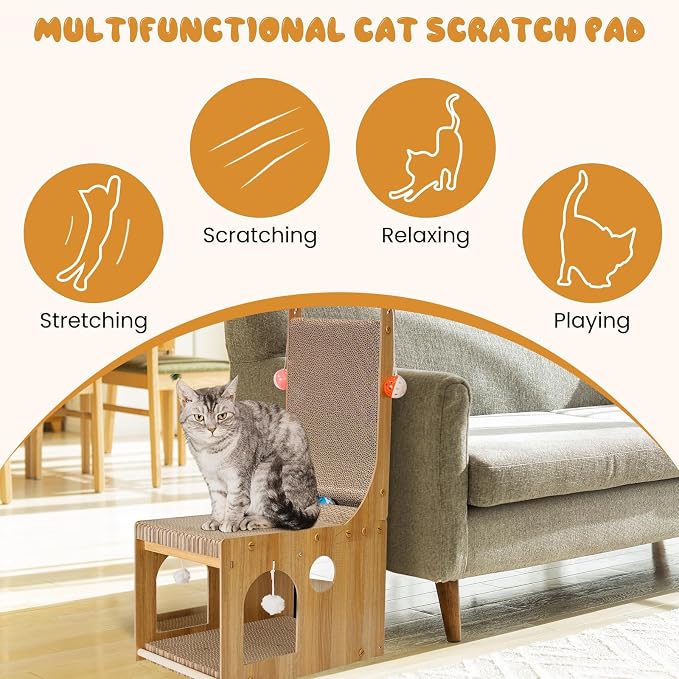 ​Cat Scratcher, Double Layer Cat Scratching Board, L Shaped Vertical Cat - Image 3