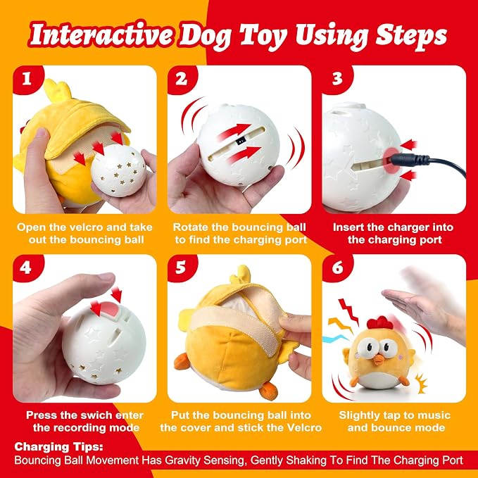 Interactive Dog Toys, Squeaky Moving Ball Toy - Image 7