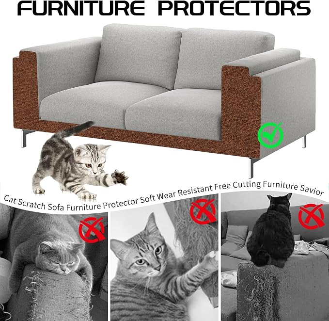 2 Pcs 39.4"x15.8" Cat Scratch Mat, Cat Scratch Couch Furniture Protector - Image 3