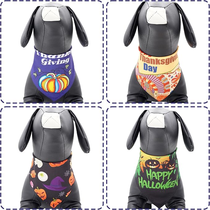 30 Pcs Halloween Thanksgiving Dog Bandanas Bulk Stitch Dog Bandanas - Image 4