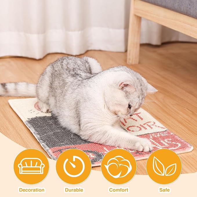 Sisal Cat Scratcher Mat, Durable and Shedding-Resistant Cat Scratching Surface - Image 7