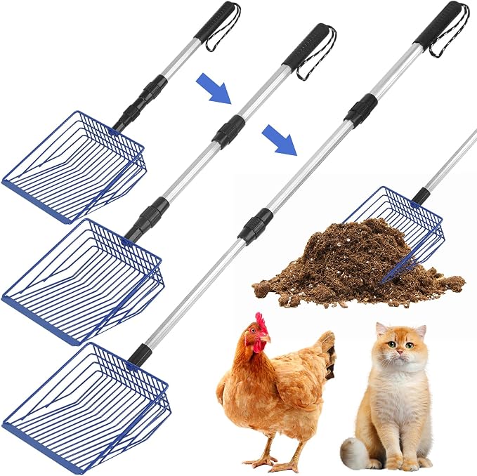 Jonkehai Chicken Poop Scooper 6inch Metal Chicken Litter Scoop Extendable Metal by Jonkehai
