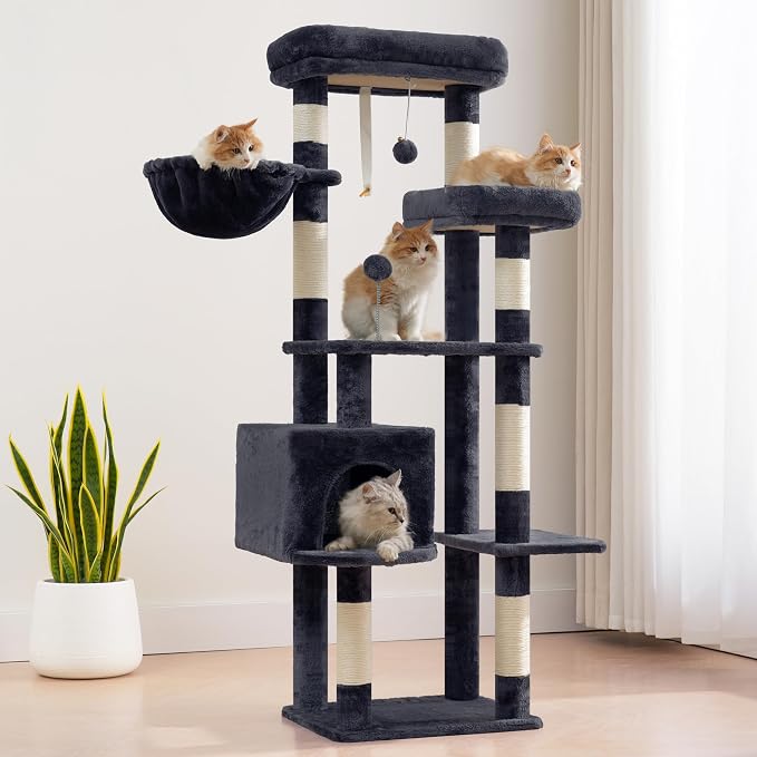 Cat Tree for Indoor Cats, 55.1 inch Cat Tower - Image 9