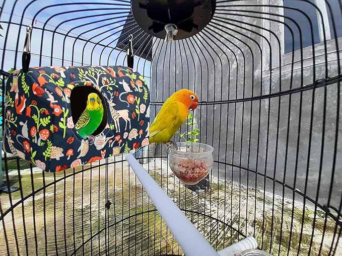 ShuRung Parrot Cockatiel Warm House Bird Nest Bed Winter Hanging Hammock Birds - Image 6