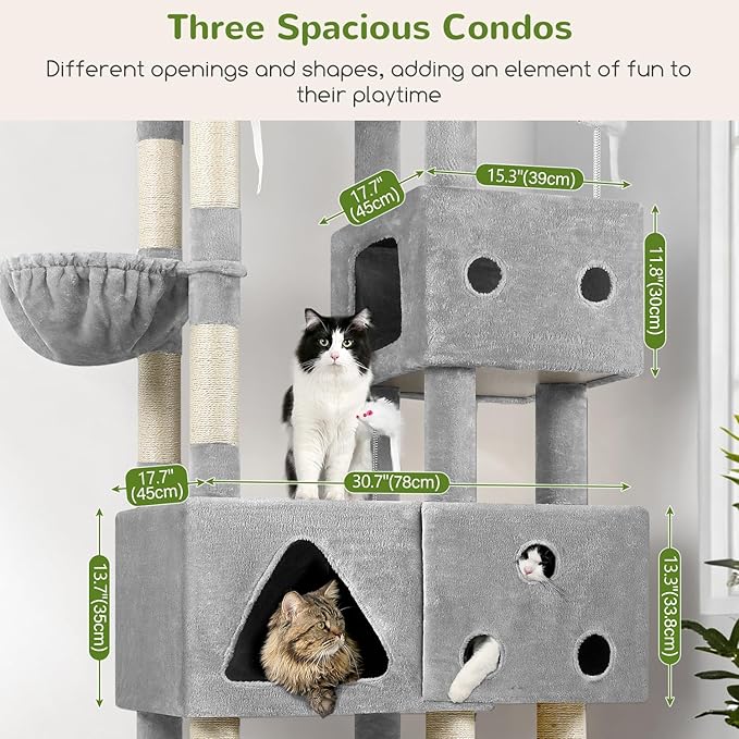 Globlazer Extra Large Cat Tower, 81-inch Tall Cat Tree - Image 5