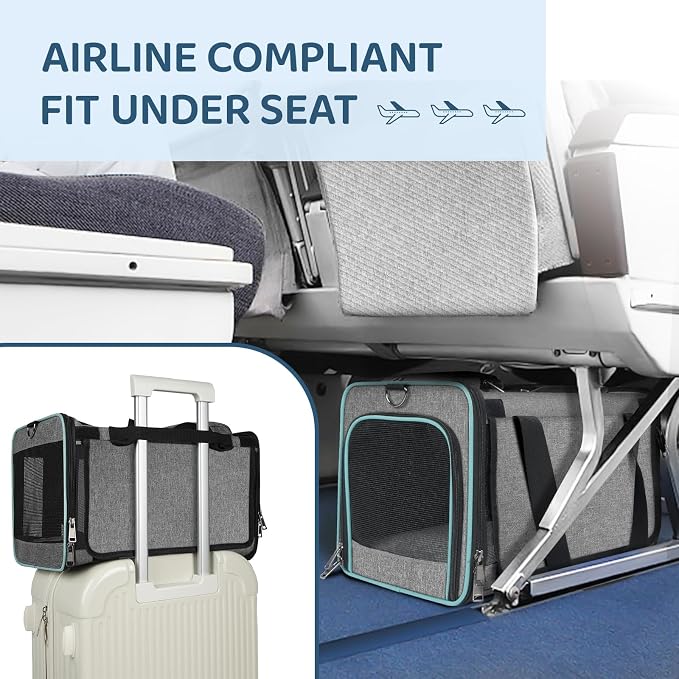 Soft-Sided Pet Carrier for Air Travel 18x11x11 Inch - Image 7