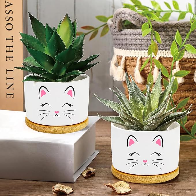 Window Garden Cat Planter Pots, Cat Loves Gifts - Image 2