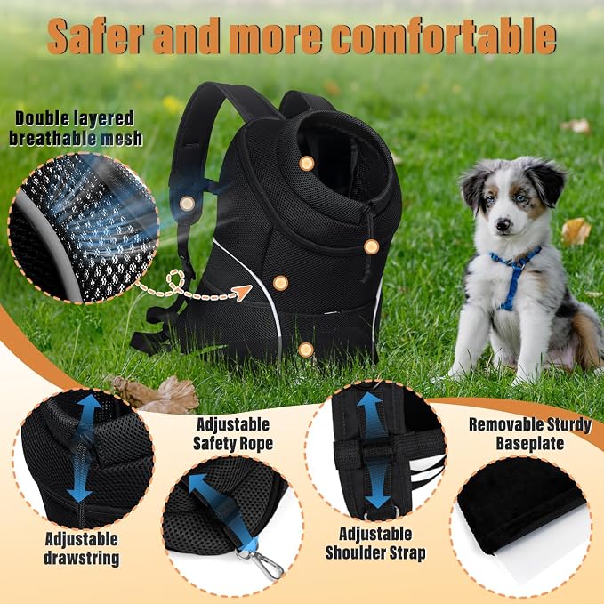 YUDODO Dog Front Carrier Backpack, Adjustable Breathable Pet Carrier - Image 3