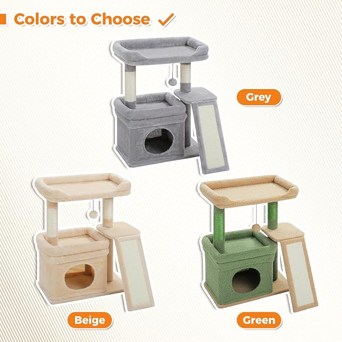 PEQULTI Small Cat Tree Tower for Large Adult Cats - Image 6