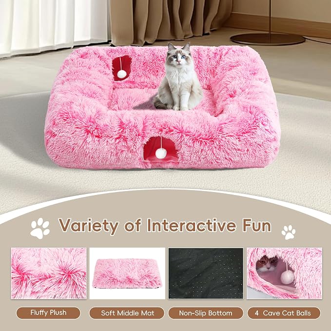 Extra Large Cat Tunnel Bed, 4 Ways Tunnels - Image 4