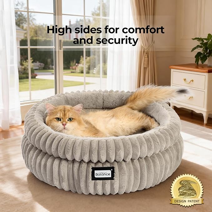 BALANCE Cat Bed Kitten Bed, Washable Round Cat Beds - Image 2