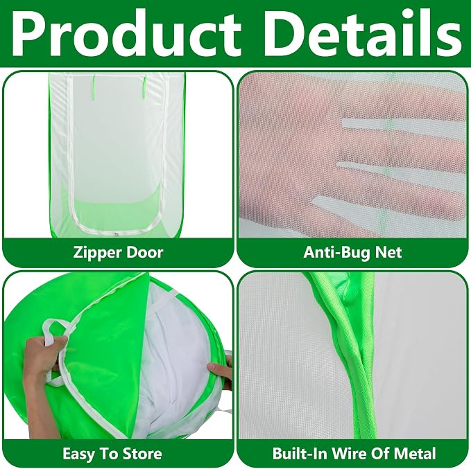 59" x 35" x 35" Pop Up Garden Mesh Plant Cover, Plant Protectors Mesh Plant - Image 3