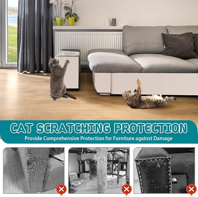 Climbing Cat Scratcher Mat Trimmable Cat Scratching Post Carpet 78.7’’x15.8’’ - Image 5