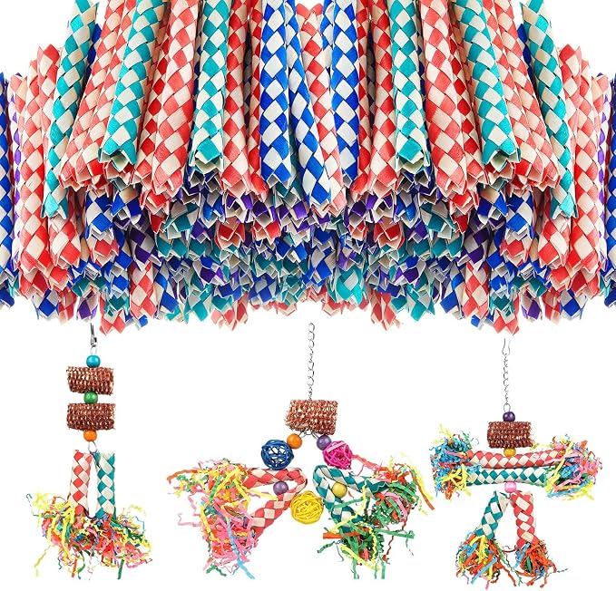 Parrot Toys 20 Pcs 5.5in, Bird Toys Bamboo Finger Traps, DIY Core Bird Chewing by Slepceub