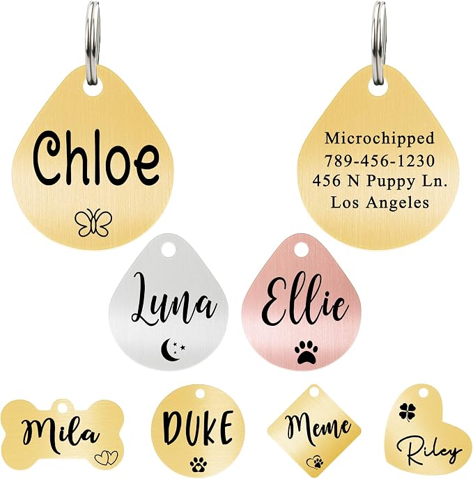 Ultra Joys Dog ID Tag, Custom Dog Tag Personalized Cat Tag, Pet ID Tag by UltraJoys