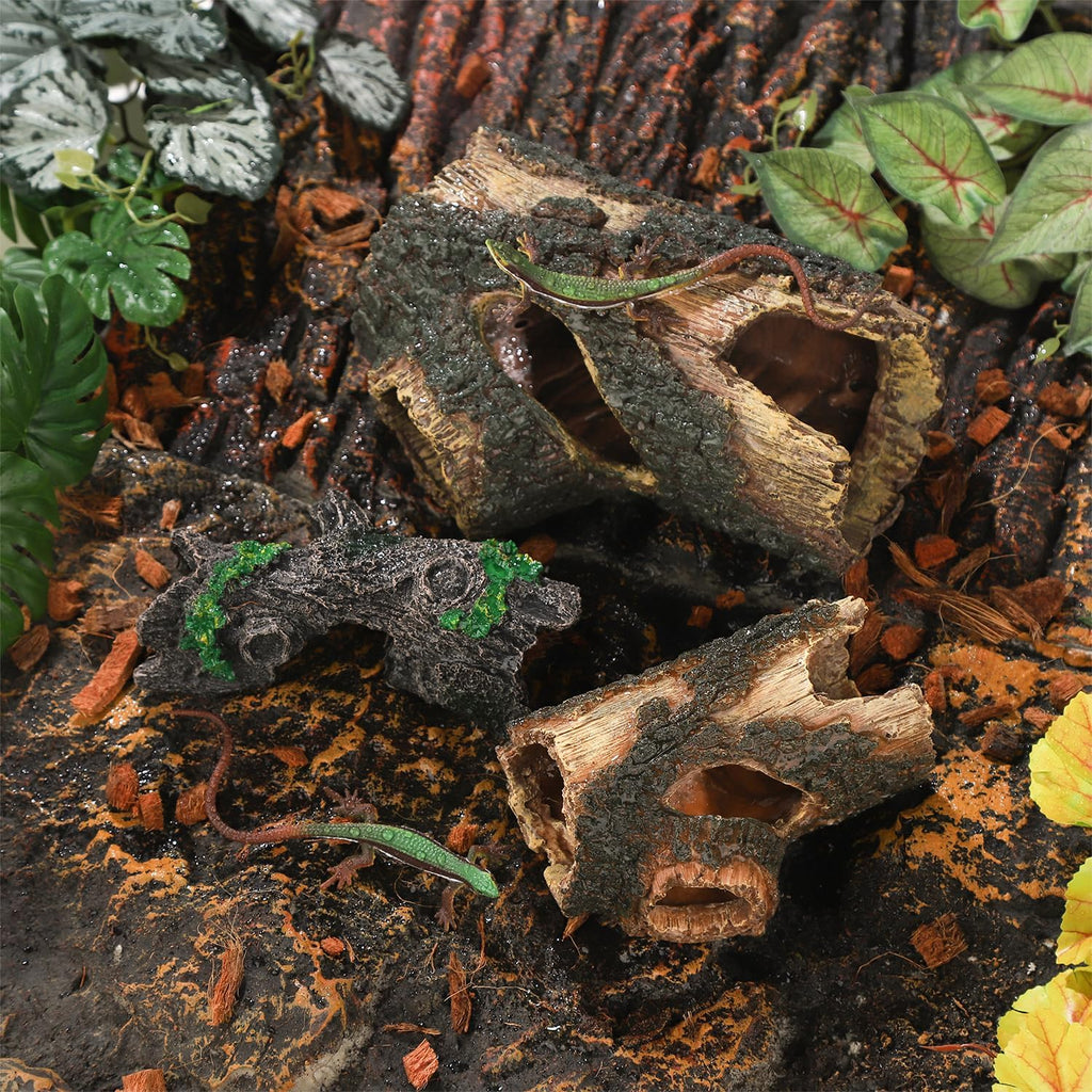 IBWell Aquarium Wood Fish Tank Decorations,Resin Fake Logs Terrarium - GlobalHabitat Supply