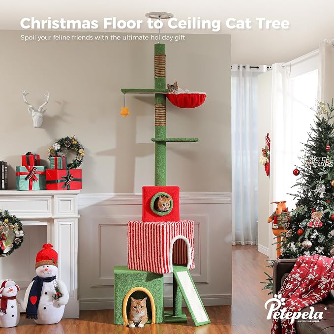 PETEPELA 83-108'' Floor to Ceiling Christmas Cat Tree - Image 7
