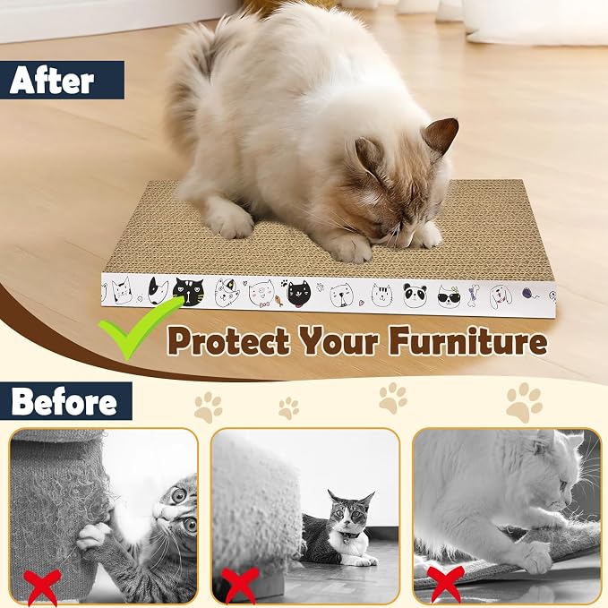 3 Pack Cardboard Cat Scratcher Refill Cat Scratch Pad Durable Cat Scratchers - Image 4