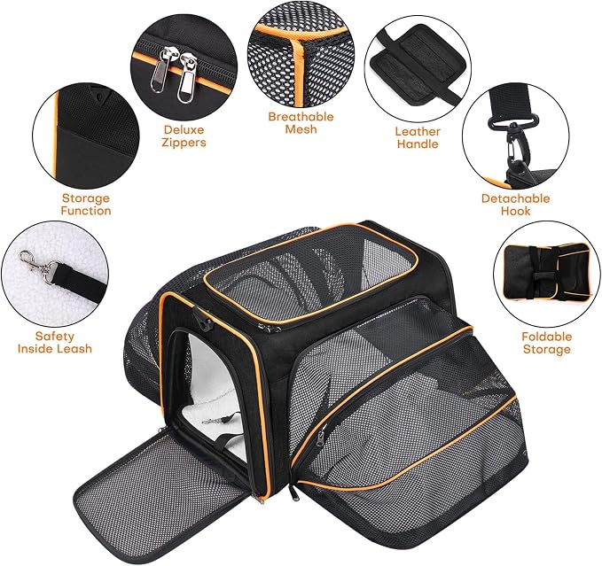 Premium Pet Carrier – Dog & Cat Travel Bag, Airline Approved, Soft-Sided Design - Image 6