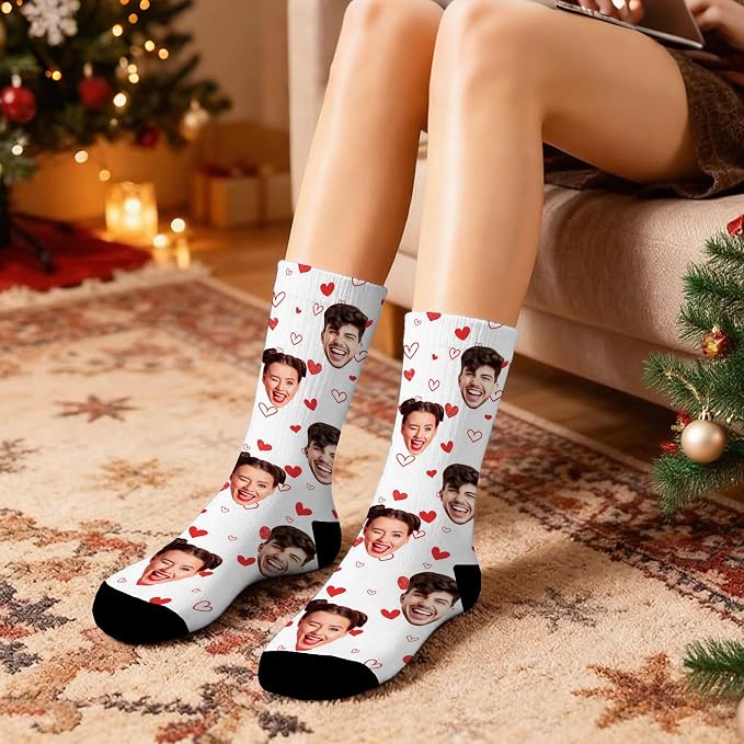 D-Story Custom Face Socks, Personalized Photo Picture on Socks, Unisex Athletic - Image 7