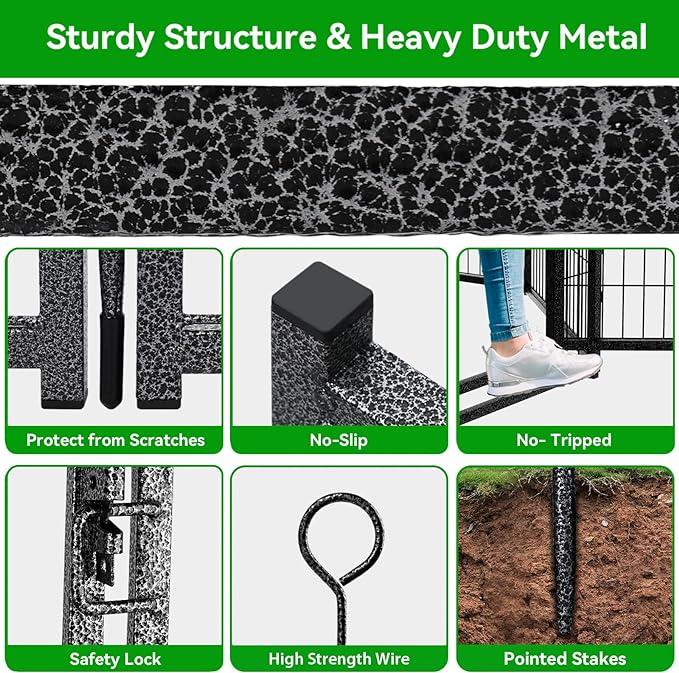 Dog Playpen Outdoor Extra Wide 24 Piece Panels Heavy Duty Dog Fence 47" Height - Image 5