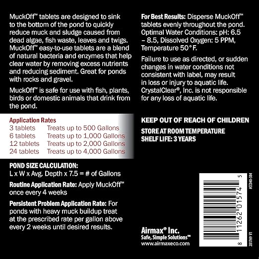 CrystalClear MuckOff, Natural Pond Muck Treatment, Water Garden, Fountain & - Image 2