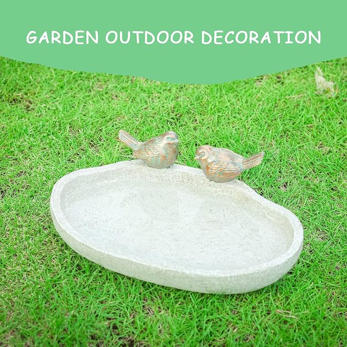 MUMTOP Bird Baths for Outdoors, Outdoor Garden Bird Bath Resin Birdbath Bowl - Image 6