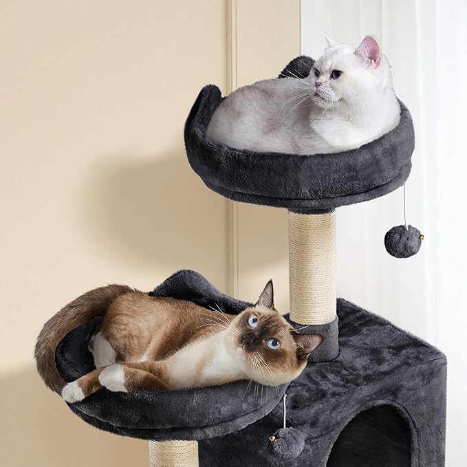 Topeakmart 62.2 inches Cat Tree, Cat Tower w/Double Condos, Scratching Posts & - Image 5