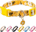 Cotton Dog Collar Yellow Flower Pattern by Raisingwell