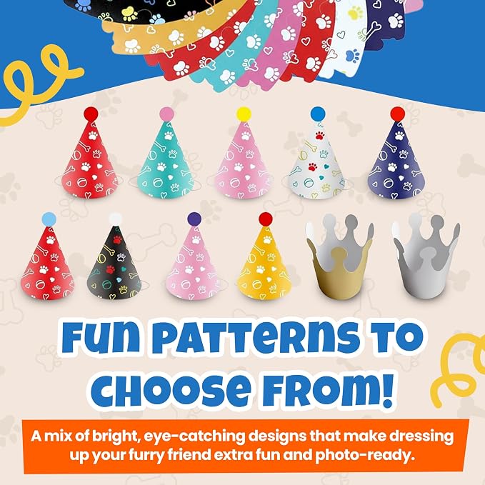 Dog Birthday Party Hat Set, Reusable & Adorable Kitty/Doggy Birthday - Image 6