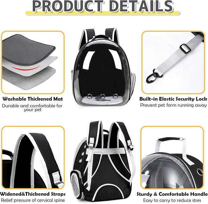 Cat Backpack Carrier Bubble Bag, Transparent Space Capsule Pet Carrier Dog - Image 4