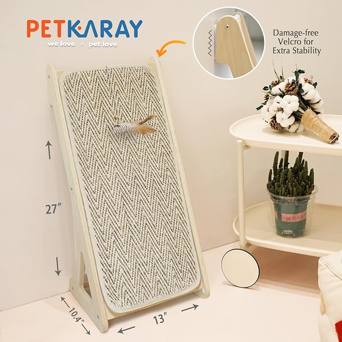 PETKARAY Cat Scratcher, Sisal Scratching Ramp, L Shape Scratch Pad - Image 7