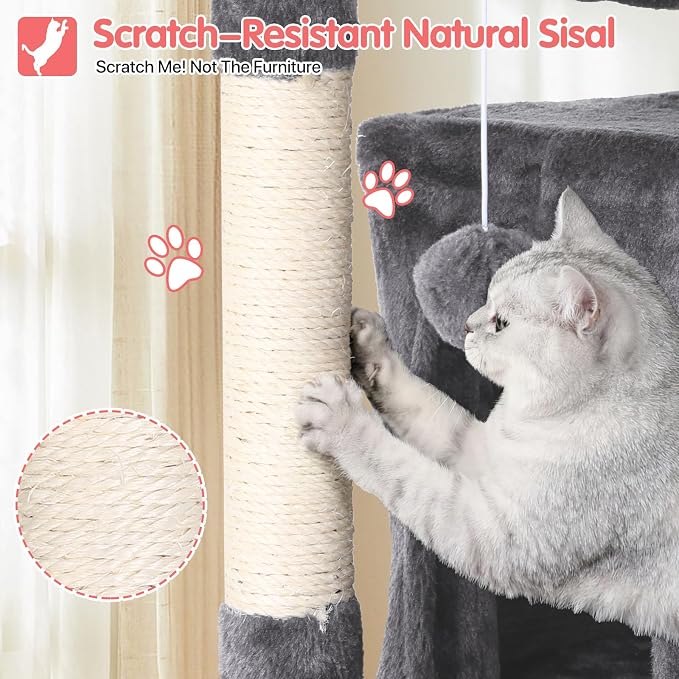 70in Cat Tree Cat Climbing Tower - Image 4