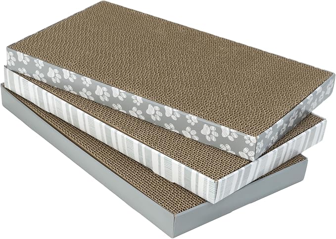 Kitty City Cat Scratcher– 3-Pack Durable Corrugated Cardboard Scratch Pads by KittyCity