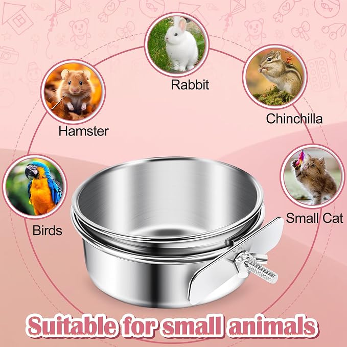 ToLanbbt 8 Pcs Stainless Steel Bird Food Bowls Bird Water Bowls - Image 6
