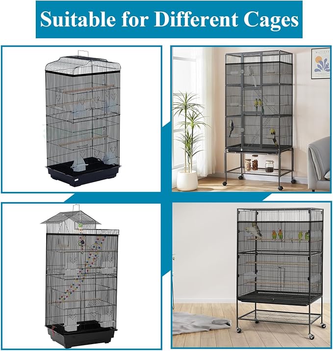 ASOCEA Large Bird Cage Seed Cather, Bird Cage Cover Adjustable Soft Airy Skirt - Image 5