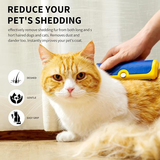 Dog Deshedding Brush & Shedding Blade, Everyday Undercoat Grooming Tool - Image 2