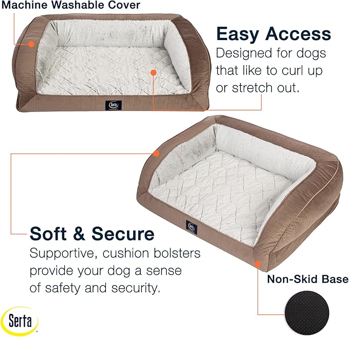 Serta Orthopedic Quilted Couch Dog Bed - Image 3