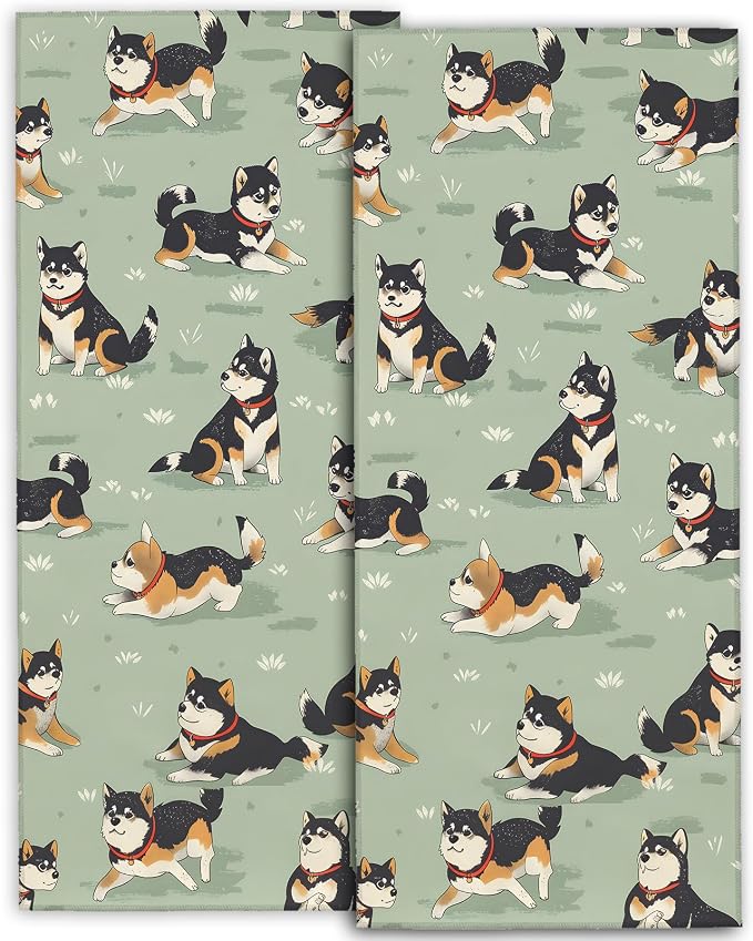 Cute Shiba Inu Hand Towels by amepay