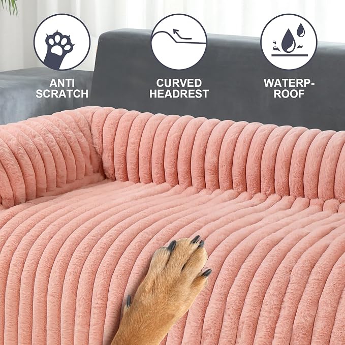 Wn's Day Luxurious Dog Couch Bed, Washable Calming Dog Couch Cover, Removable - Image 4