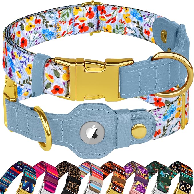 AirTag Dog Collar for Small Medium Large Breed by BUDKAS
