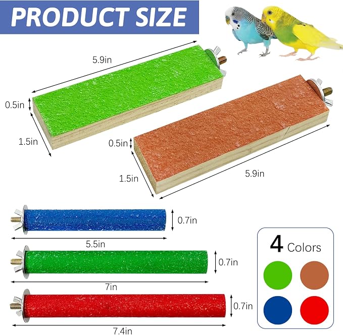 Hamiledyi 5 PCS Bird Perch Stand - Image 2