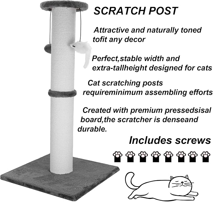 Cat Scratching Post 34 Inches Heavy Duty and Thicker Cat Scratching Post Cotton - Image 8