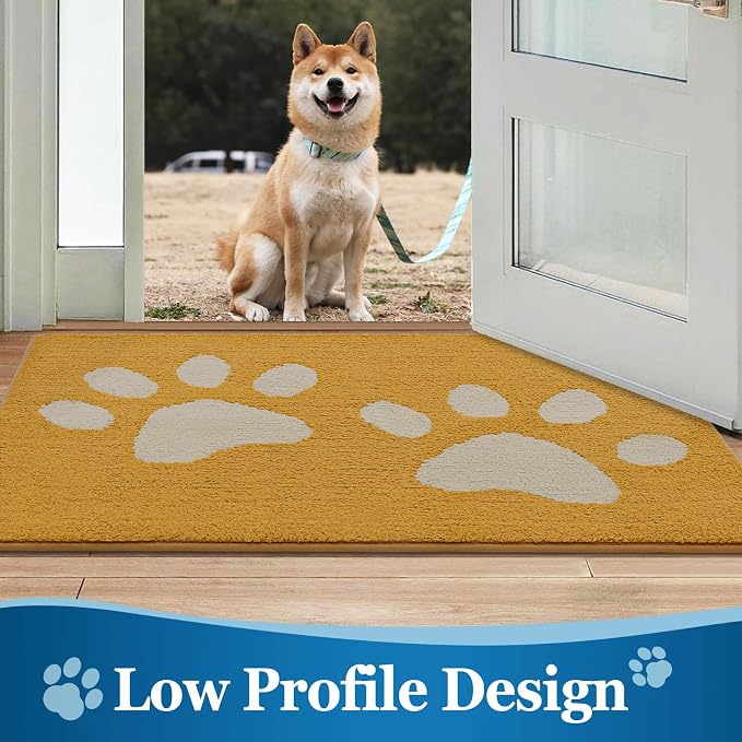 Buganda Dog Door Mat for Muddy Paws, Absorbent Dirt Trapper Washable Indoor - Image 6