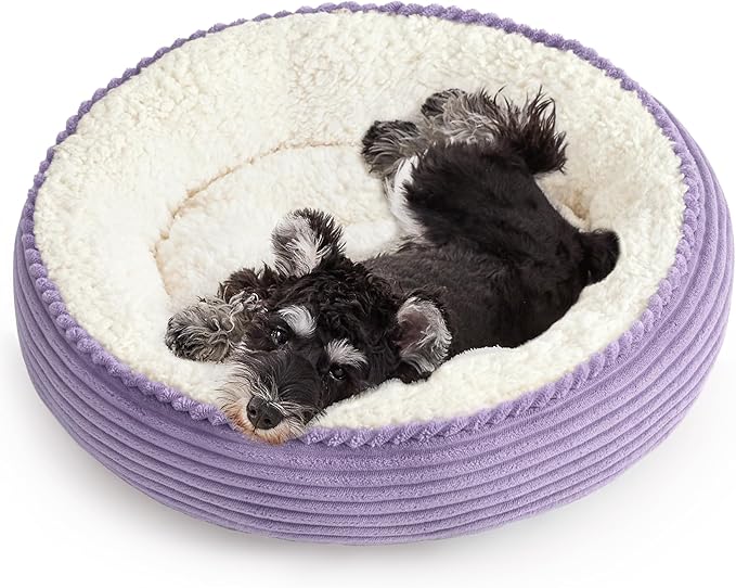 Love's cabin Round Donut Cat and Dog Cushion Bed, 25in Pet Bed by Lovescabin