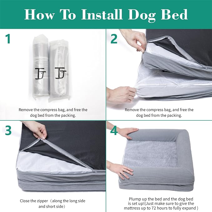 Orthopedic Dog Beds for Small Medium Dogs, Waterproof Lined Egg Crate Foam Pet - Image 6