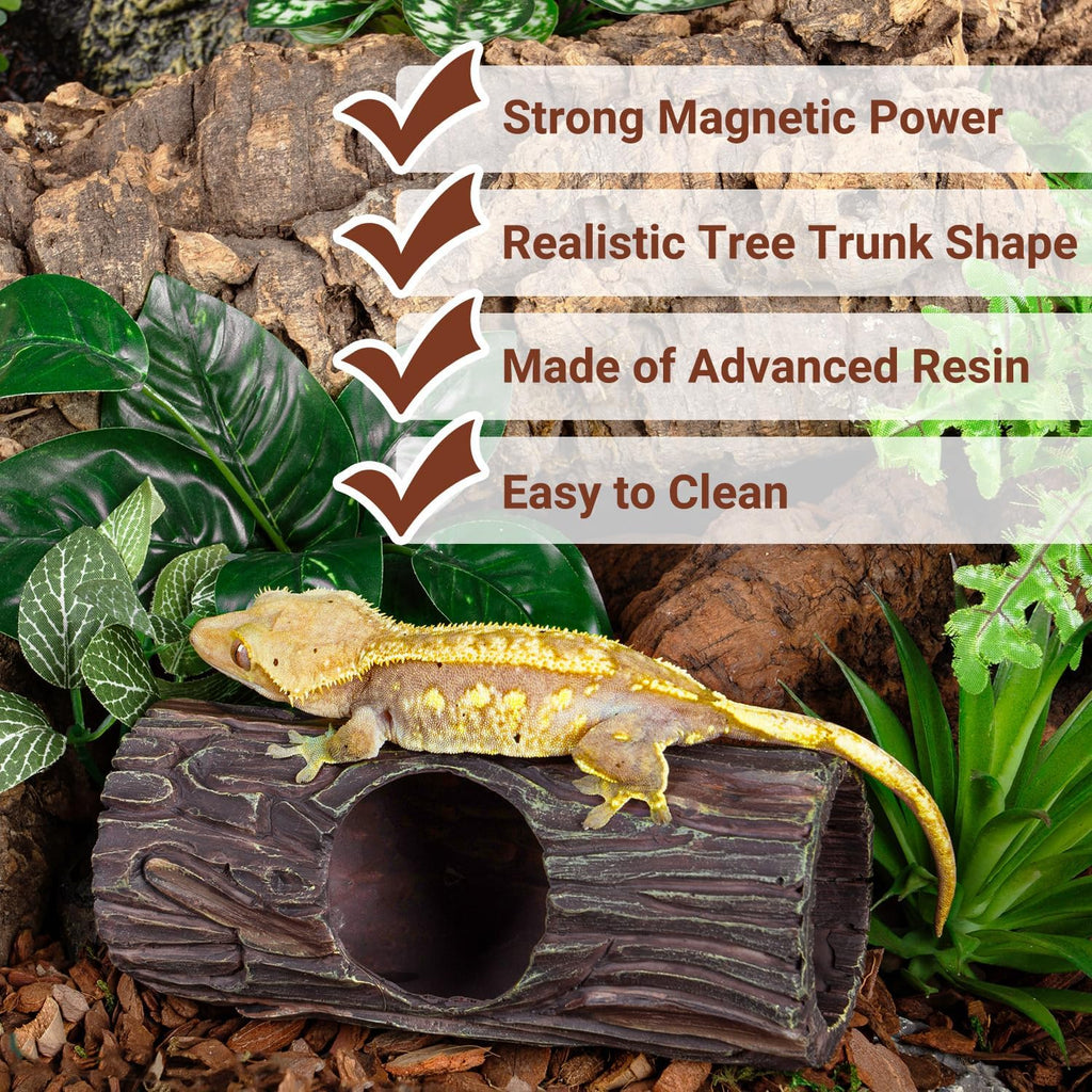 REPTIZOO Magnetic Crested Gecko Reptile Hide Cave - GlobalHabitat Supply